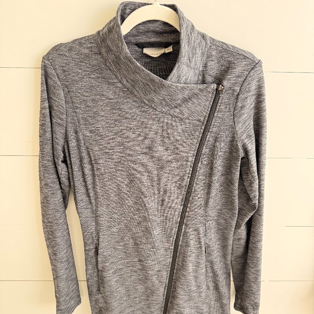 Athleta Women's Softech CYA Asymmetrical Zipper Jacket Charcoal Gray